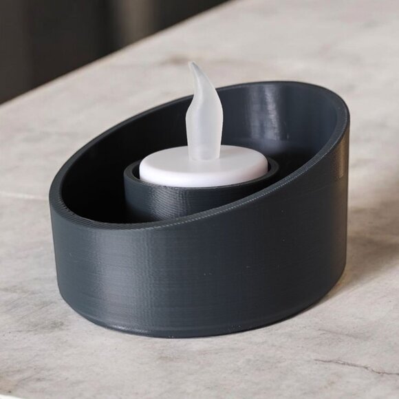 Modern Beveled Tealight Candle Holder w/LED Tea Light Multi-Color - Picture 5 of 15